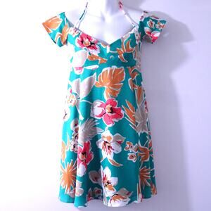 Black Halo Floral Cold Shoulder Spagheti Strap Fit and Flare Dress 2 NWOT 498